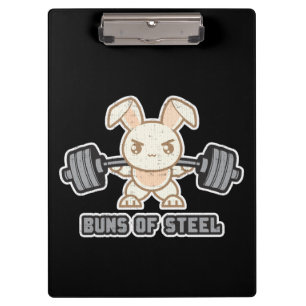 Workout Bunny Cartoon - Buns Of Steel, Funny Anime Clipboard