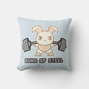 Workout Bunny Cartoon - Buns Of Steel, Funny Anime Cushion