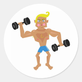 Workout Classic Round Sticker