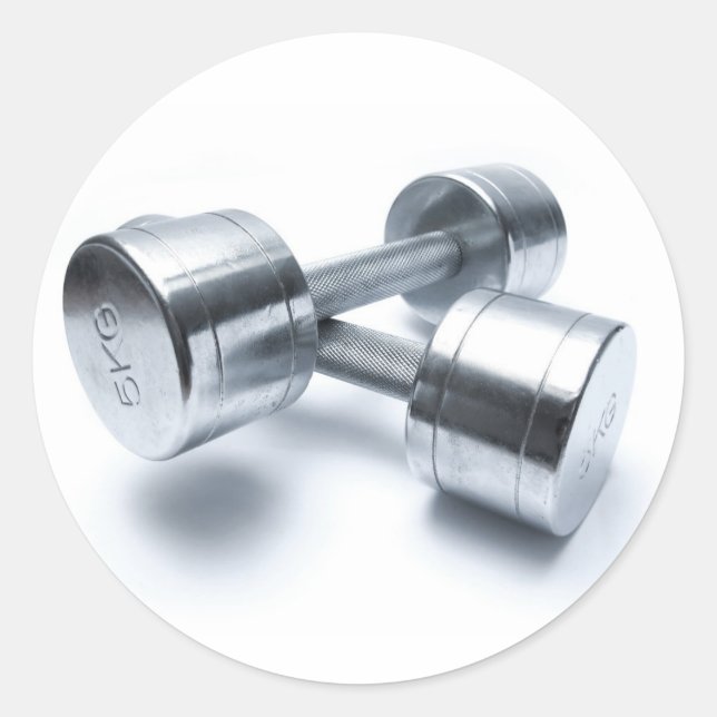 workout classic round sticker (Front)