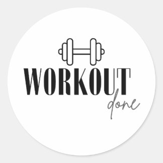 Workout done classic round sticker