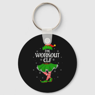 Workout Elf Christmas Family Girls Women Elf Squad Key Ring