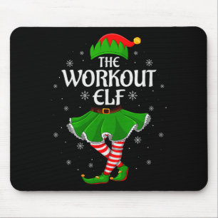 Workout Elf Christmas Family Girls Women Elf Squad Mouse Mat