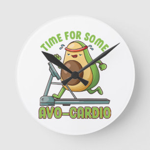 Workout Exercise Funny Humor Sayings Quotes Round Clock