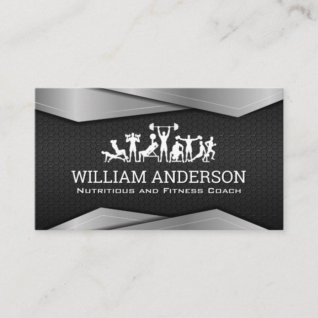 Workout Exercises | Fitness and Health Business Card (Front)