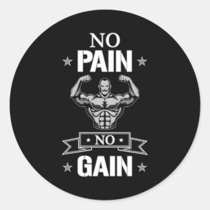 Workout Fitness Gym Exercise Sport Funny Gift Idea Classic Round Sticker