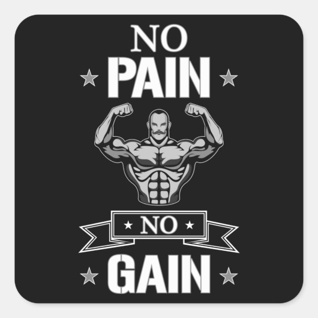 Workout Fitness Gym Exercise Sport Funny Gift Idea Square Sticker (Front)