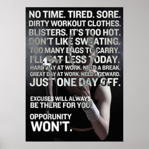 Workout Fitness Gym Motivational Poster