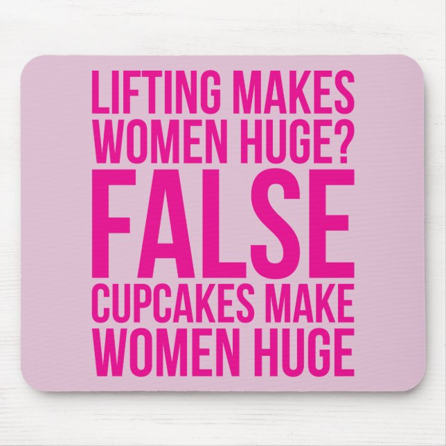 Workout Fitness Motivation - Lifting vs Cupcakes Mouse Mat (Front)