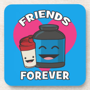 Workout Friends Forever - Cute Kawaii Funny Gym Coaster
