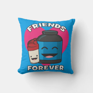 Workout Friends Forever - Cute Kawaii Funny Gym Cushion