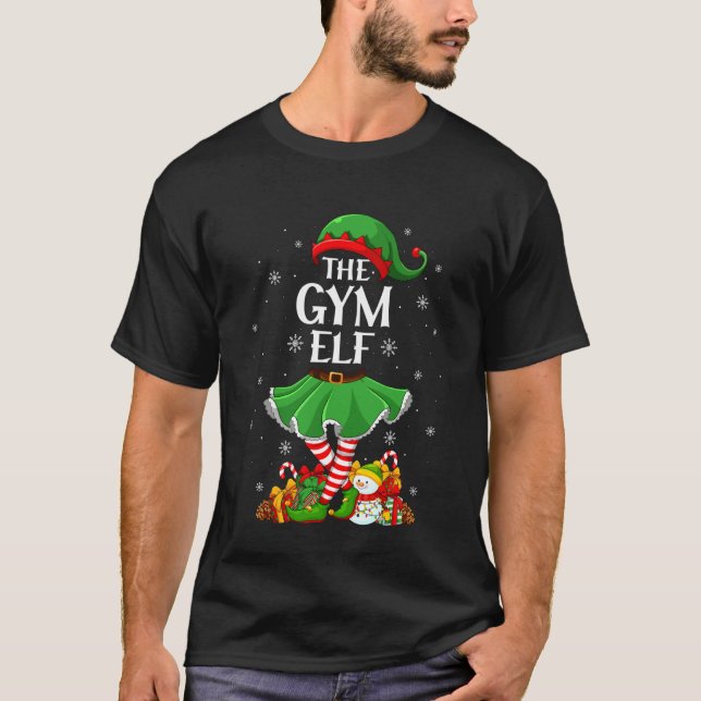 Workout Gym Elf Christmas Family Elf Squad Xmas Gi T-Shirt (Front)