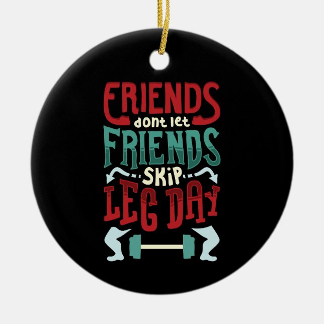 Workout Gym Gift Ceramic Tree Decoration (Front)