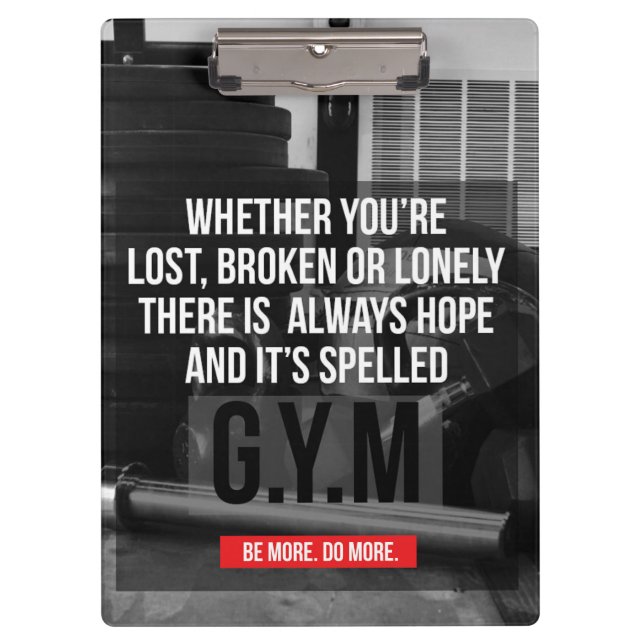 Workout Gym Motivation Clipboard (Front)
