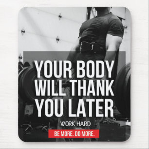 Workout Gym Motivation - Work Hard Mouse Mat