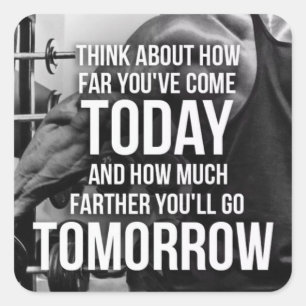 Workout Gym Motivational Square Sticker