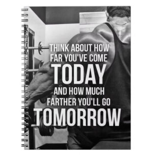 Workout Gym Motivational Words Notebook