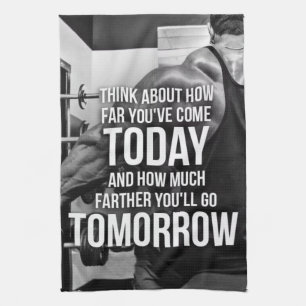Workout Gym Motivational Words Tea Towel