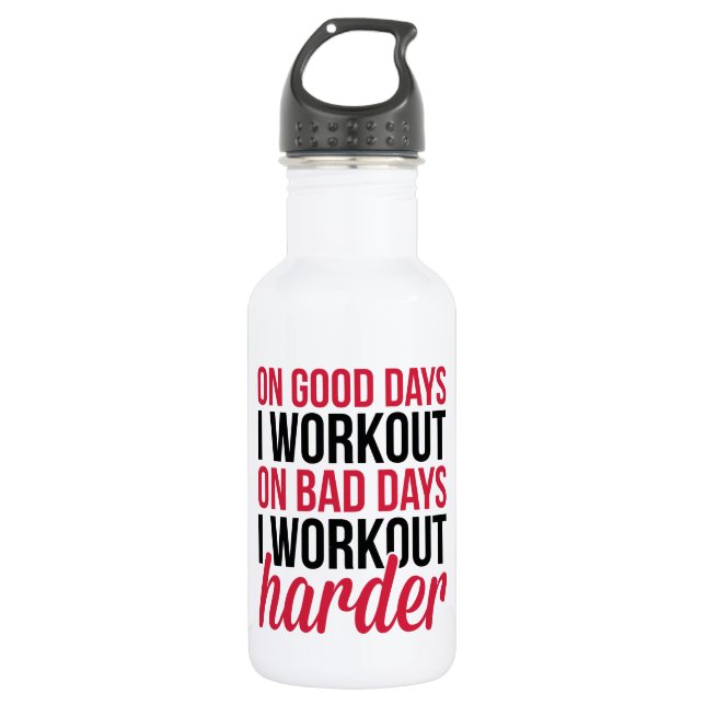 Workout Harder Gym Quote 532 Ml Water Bottle (Front)