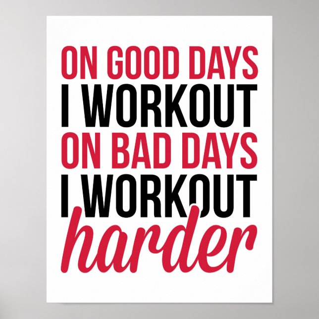 Workout Harder Gym Quote Poster (Front)