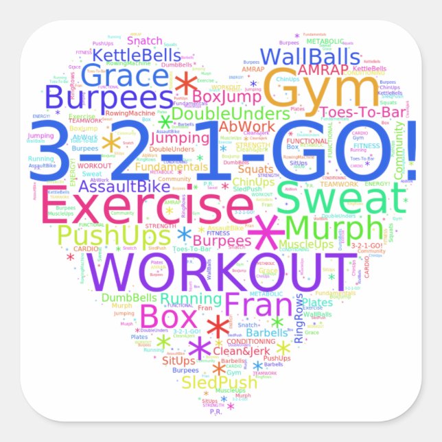 Workout Heart - Crossfit-Inspired Fitness Sticker (Front)
