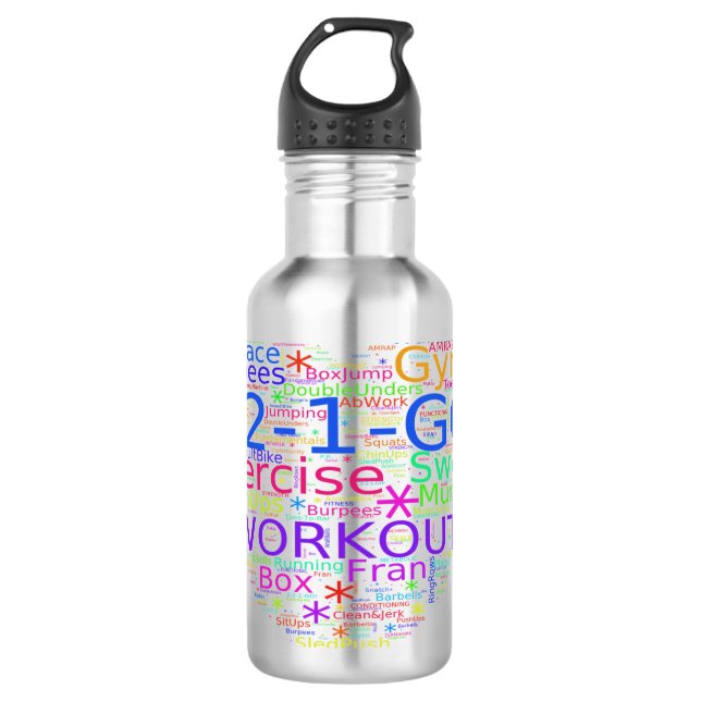 Workout Heart - Crossfit-Inspired Water Bottle (Front)