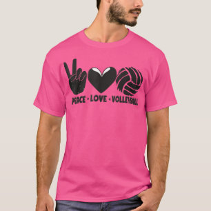 Workout Heart Eercise Mum Peace Love Volleyball Co T-Shirt