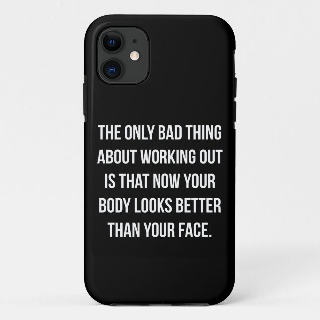 Workout Humour - Body vs Face - Funny Novelty Gym Case-Mate iPhone Case (Back)