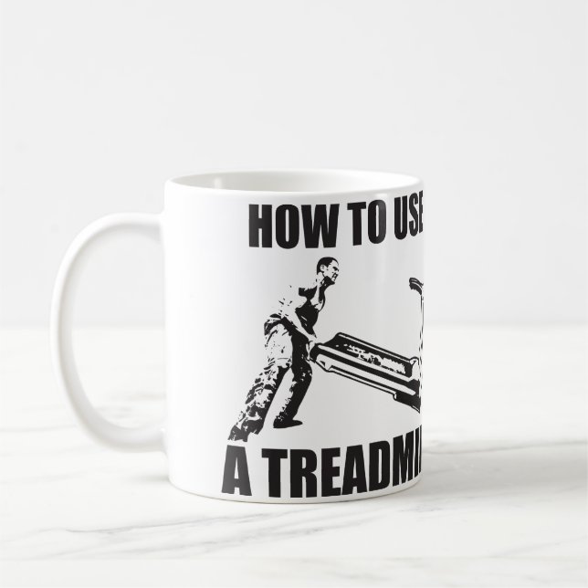 Workout Humour - How To Use A Treadmill Coffee Mug (Left)