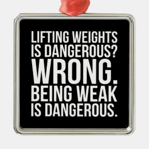 Workout Humour - Practice Safe Sets - Novelty Gym Metal Tree Decoration