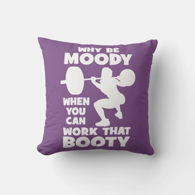 Workout Humour - Work That Booty, Women's Funny Gy Cushion (Front)