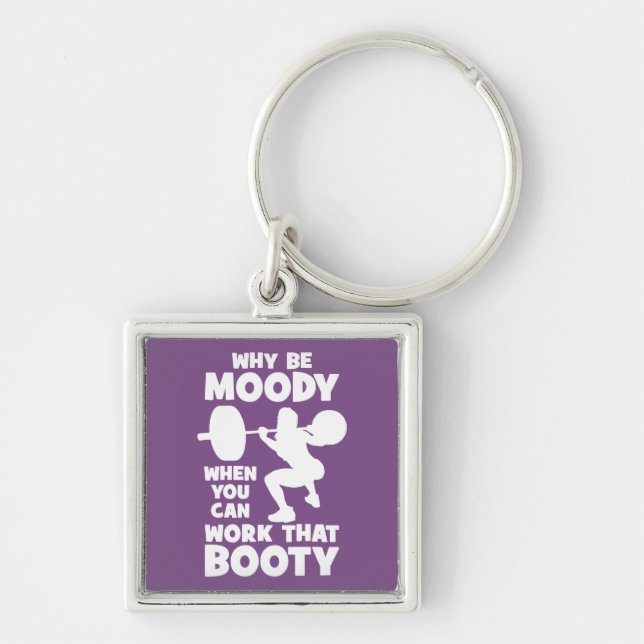 Workout Humour - Work That Booty, Women's Funny Gy Key Ring (Front)