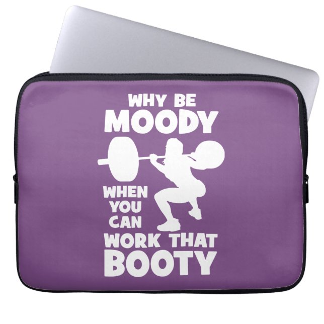 Workout Humour - Work That Booty, Women's Funny Gy Laptop Sleeve (Front)