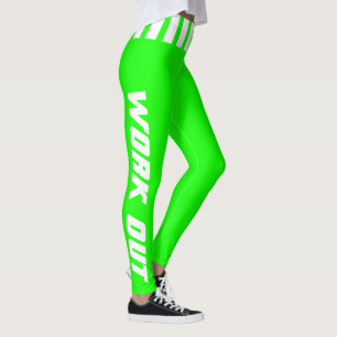 Workout in Bright Neon Green & White - DIY Colour Leggings