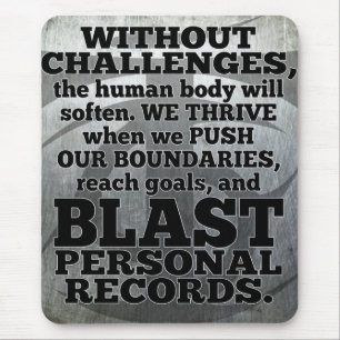 Workout Inspirational Words - Challenges and Goals Mouse Mat
