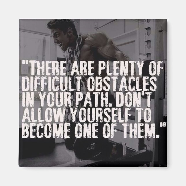 Workout Inspirational Words - Obstacles Magnet (Front)