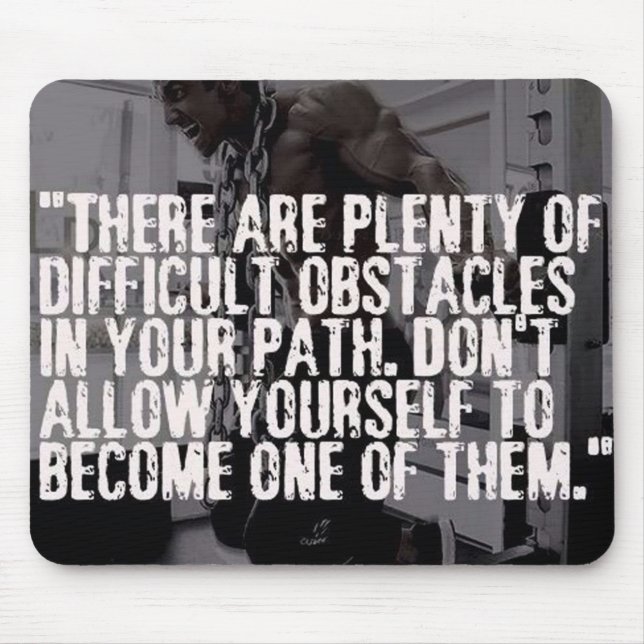 Workout Inspirational Words - Obstacles Mouse Mat (Front)