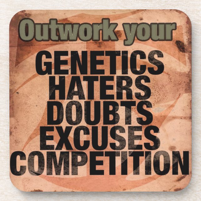 Workout Inspirational Words - Outwork - Motivation Coaster (Front)