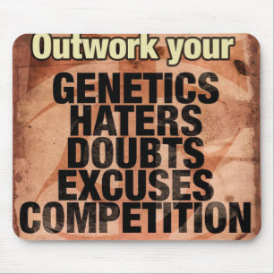 Workout Inspirational Words - Outwork - Motivation Mouse Mat