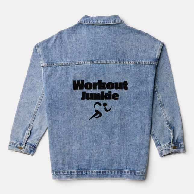 Workout Junkie Jersey Short Sleeve Denim Jacket (Back)