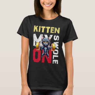 Workout Kitten My Swole On Workout Retro Cat T-Shirt