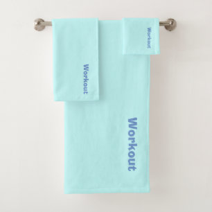 Workout Logo Aqua  Bath Towel Set