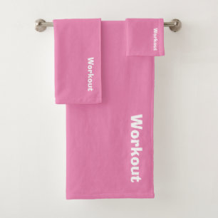 Workout Logo Pink  Bath Towel Set