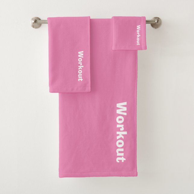 Workout Logo Pink  Bath Towel Set (Insitu)
