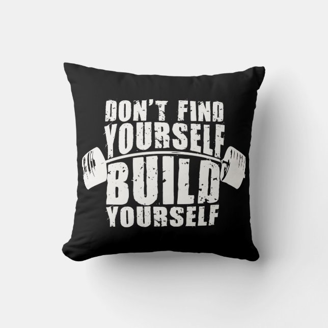 Workout Motivation - Build Yourself - Barbell Cushion (Front)