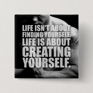 Workout Motivation - Create Yourself 15 Cm Square Badge