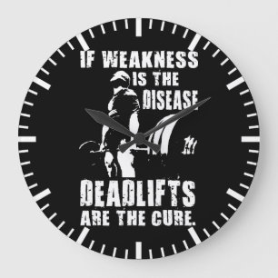 Workout Motivation - Deadlift Is The Cure Large Clock