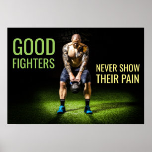 Workout Motivation   Inspirational Fighter Quote Poster