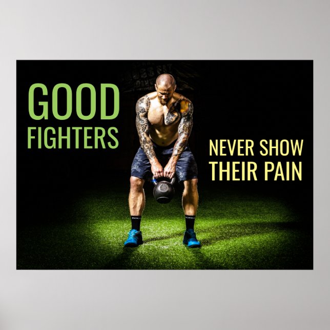 Workout Motivation | Inspirational Fighter Quote Poster (Front)