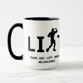 Workout Motivation Mug - LIFT and Train Hard 